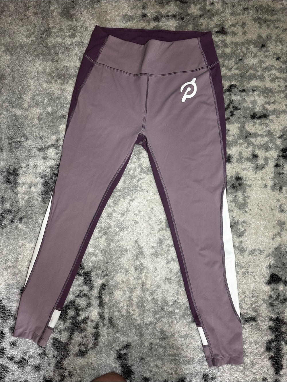 Peloton Women's Purple and White Colorblock High-Rise Leggings